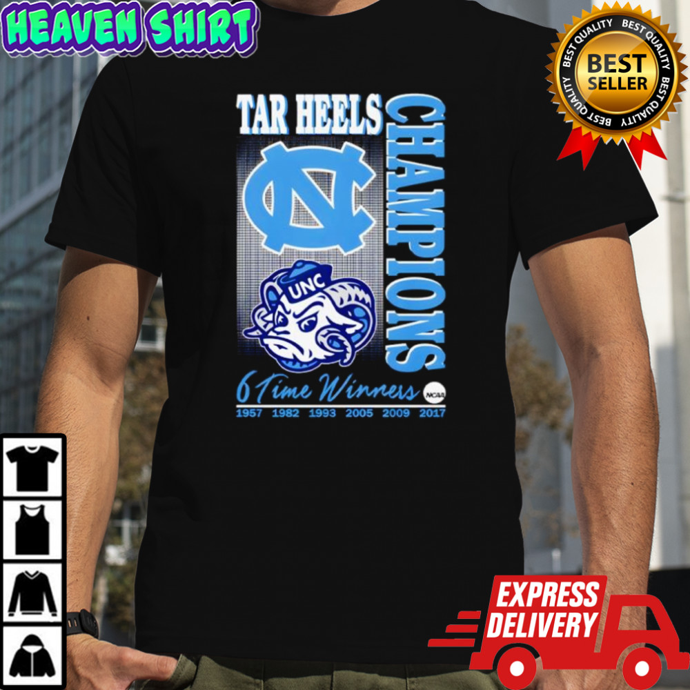 Carolina Tar Heels 6 Time Winners Champions NCAA Shirt