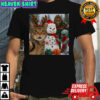 Cat Selfie with Bigfoot Alien & Snowman Christmas T-Shirt