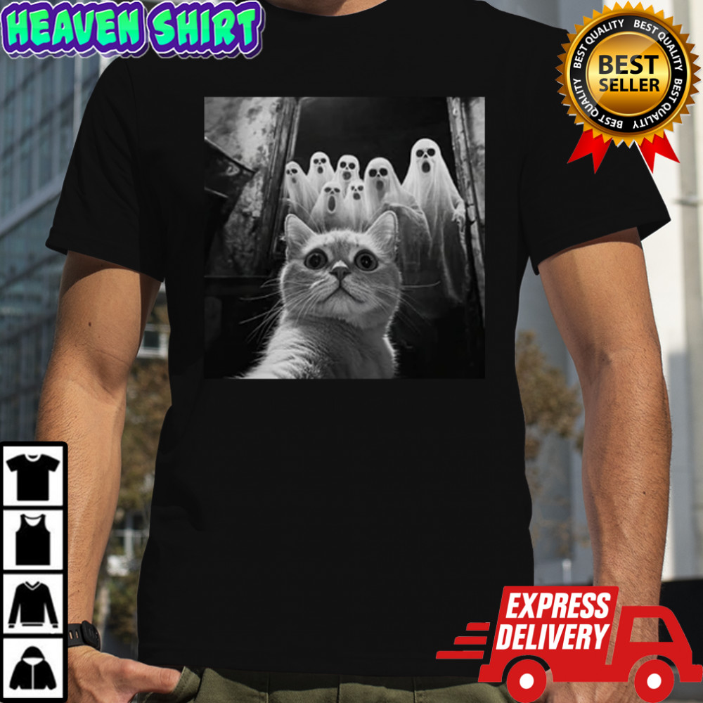 Cat Selfie With Ghosts T-Shirt