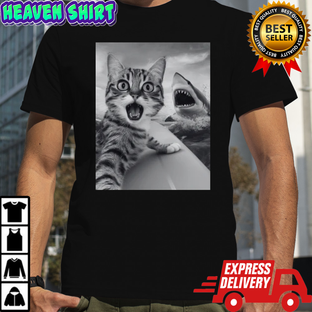 Cat Selfie With Shark T-Shirt