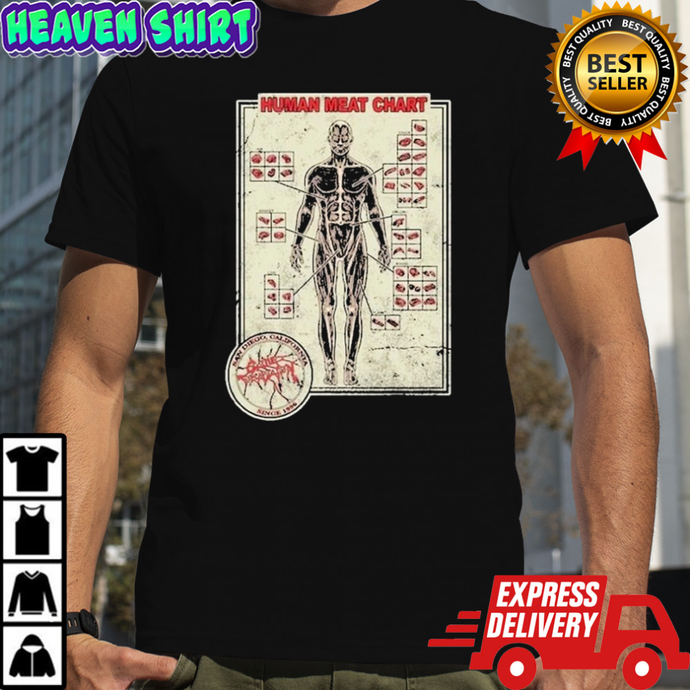 Cattle Decapitation Human Meat Chart T-shirt
