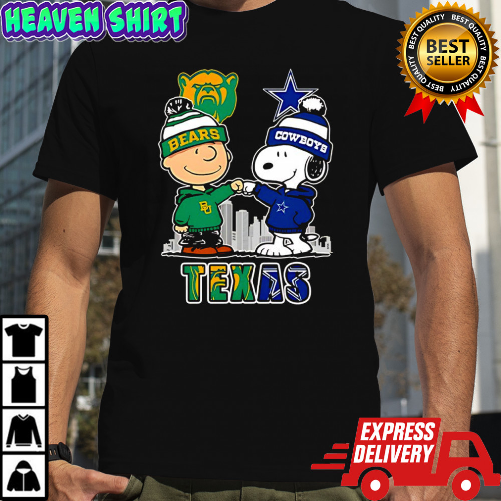 Charlie Brown and Snoopy x Baylor Bears and Dallas Cowboys shirt