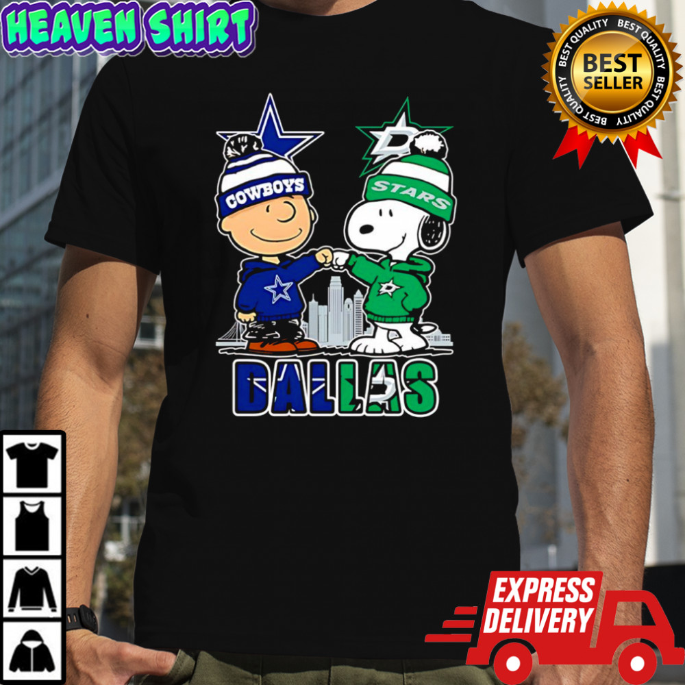 Charlie Brown and Snoopy x Dallas Cowboys and Dallas Stars shirt