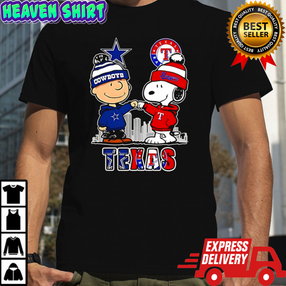 Charlie Brown and Snoopy x Dallas Cowboys and Texas Rangers shirt