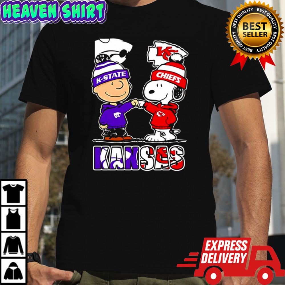 Charlie Brown and Snoopy x Kansas State Wildcats and Kansas City Chiefs shirt