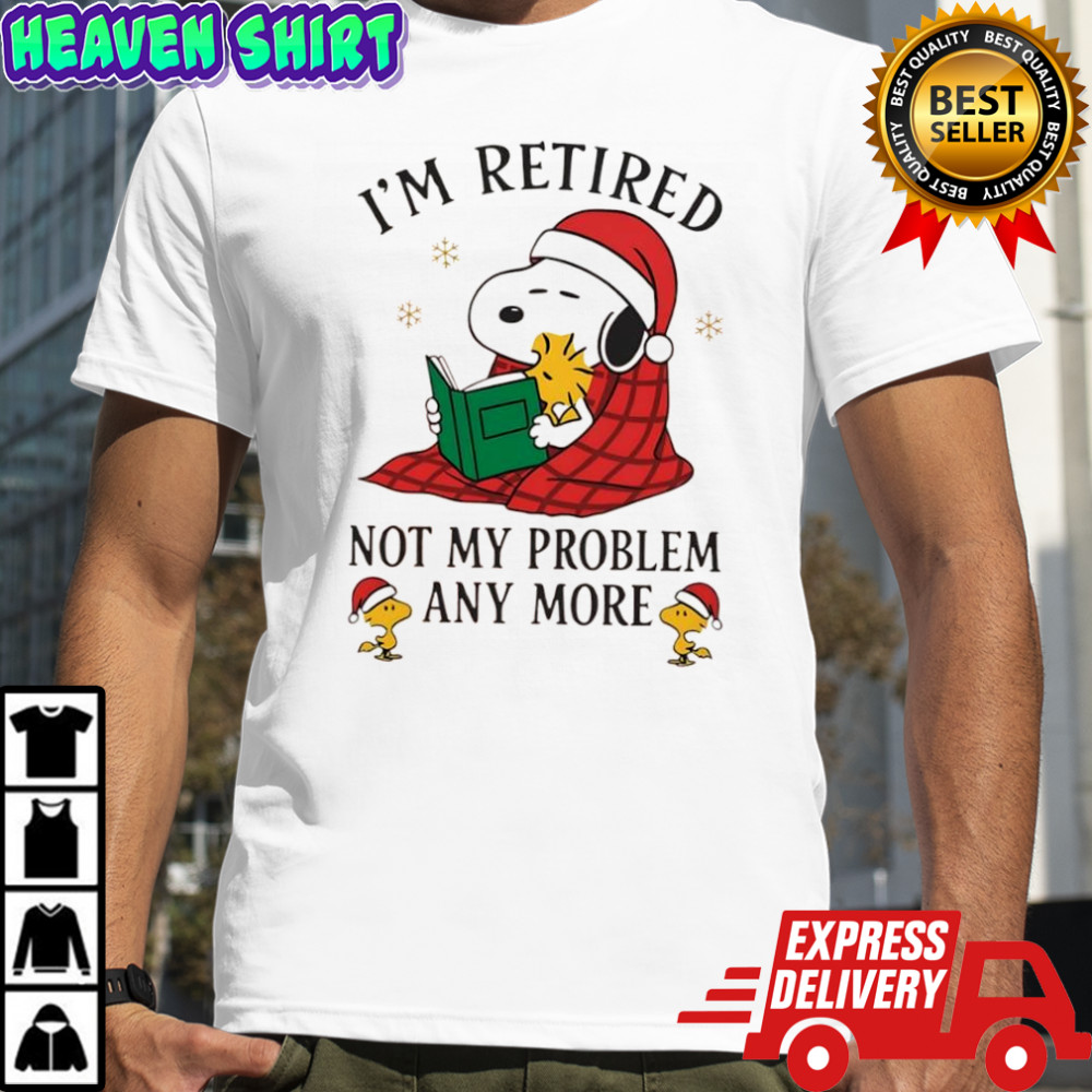 Chrismas Snoopy and Woodstock i’m retired not my problem any more shirt