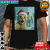 Christmas Cat Selfie with Abominable Snow Monster T-Shirt