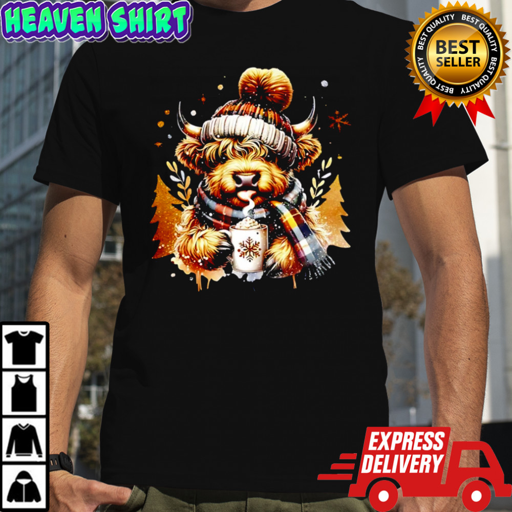 Christmas cocoa cow cute holiday shirt
