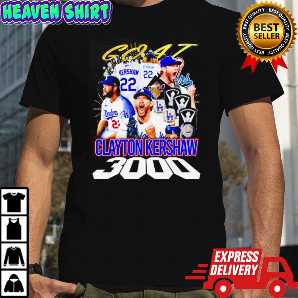 Clayton Kershaw Los Angeles Dodgers Goat 3000 signature poster shirt