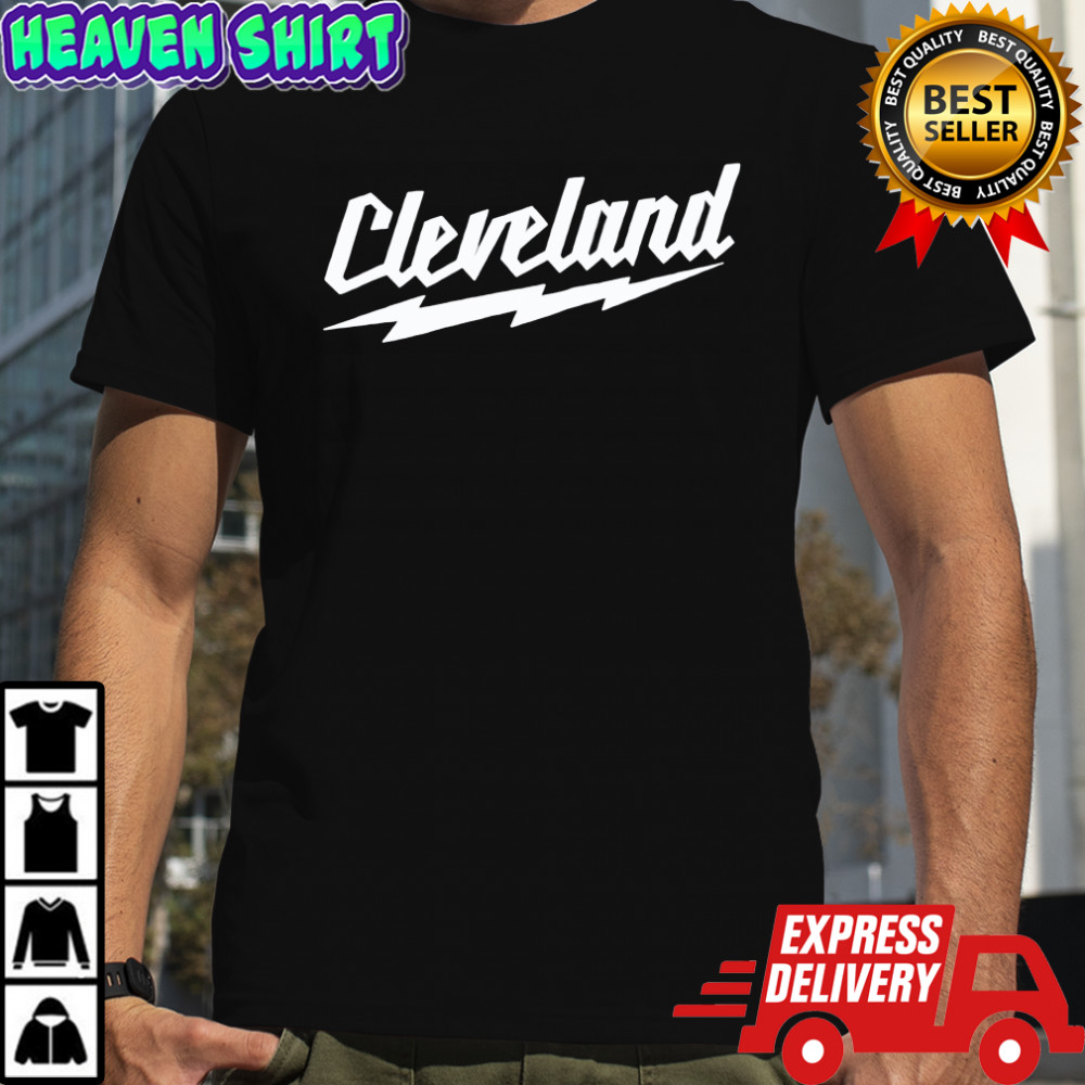 Cleveland Rock Script Lightning Bolt shirt.