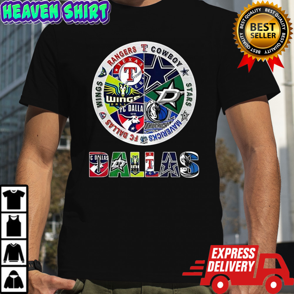 Combined logos of Dallas sports teams shirt