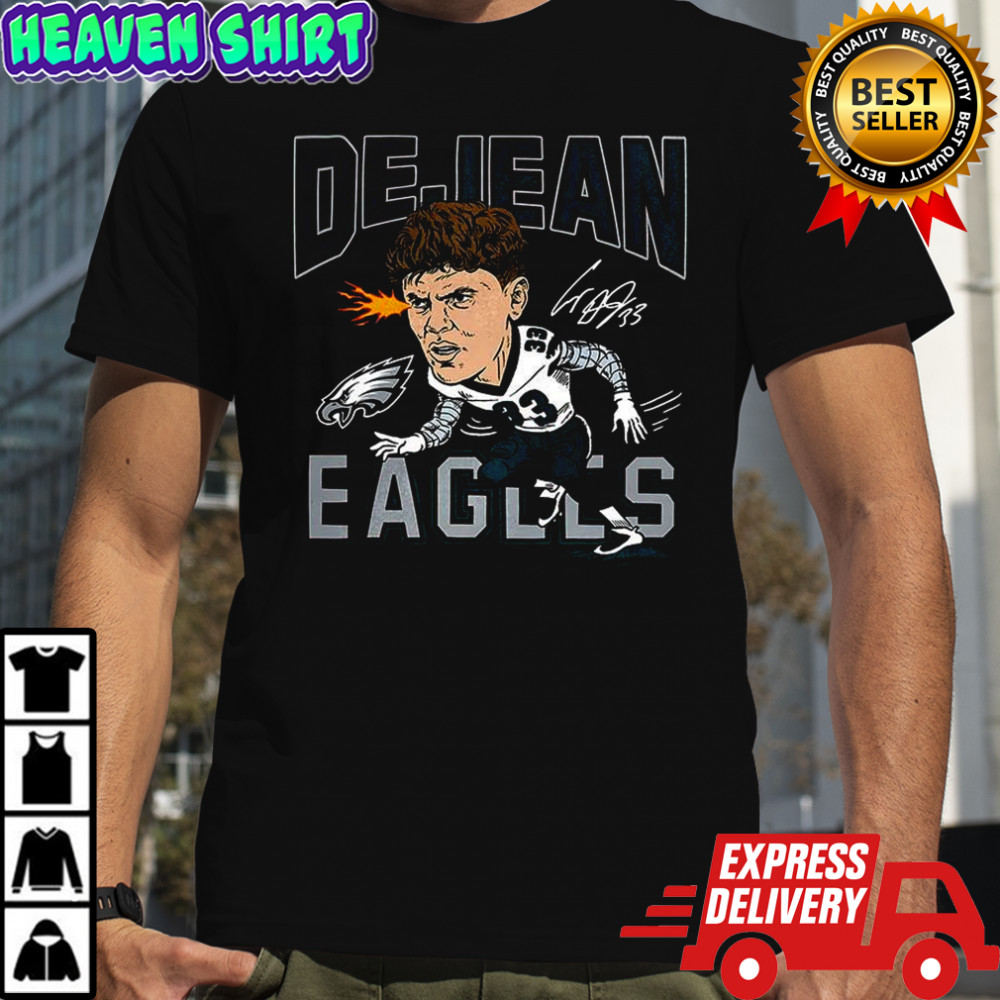 Cooper DeJean Philadelphia Eagles football caricature player graphic signature shirt