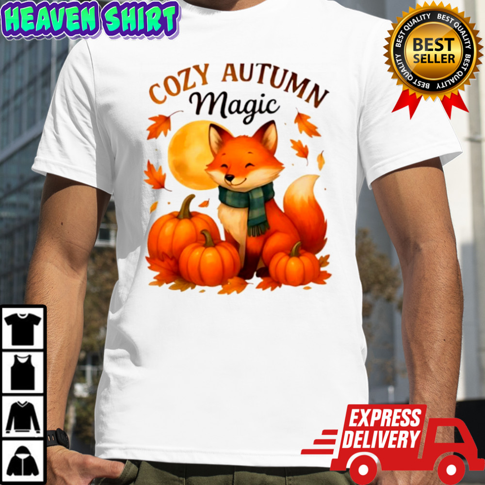 Cozy Autumn Magic Cute Fox halloween T-shirts