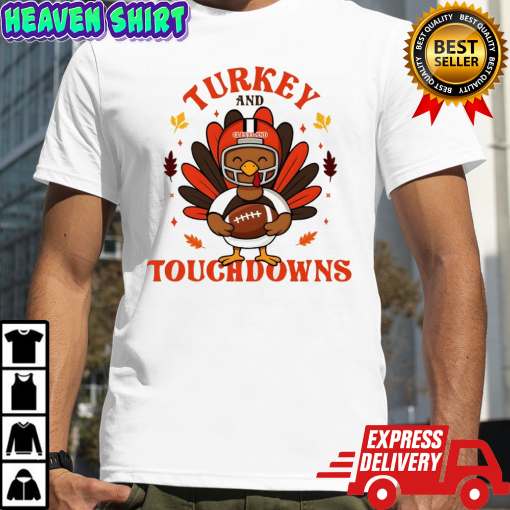 Cute Turkey Football Cleveland Brown Thanksgiving shirt