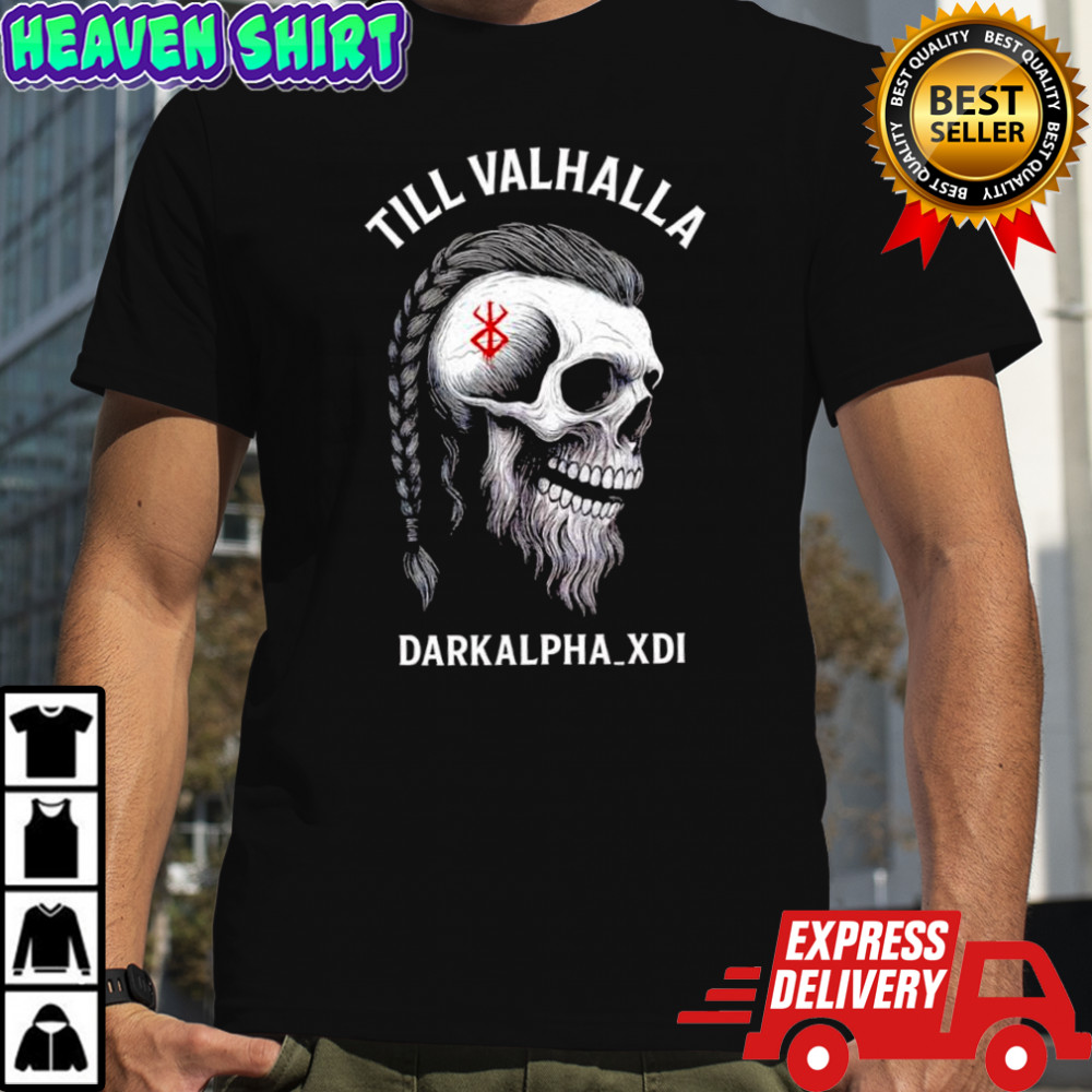 Darkalpha Till Valhalla skull shirt