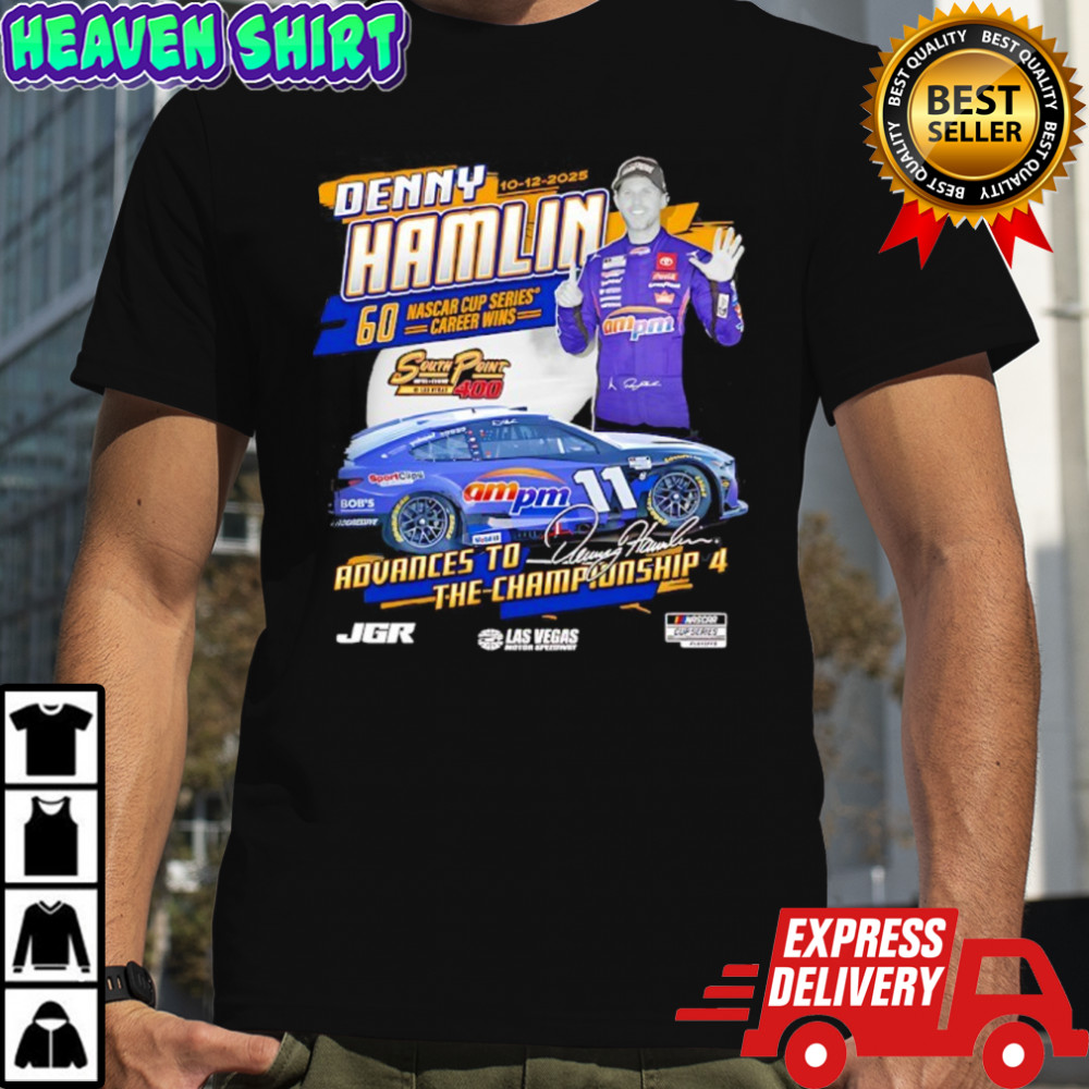 Denny Hamlin Checkered Flag Sports 2025 South Point 400 Race Winner shirt