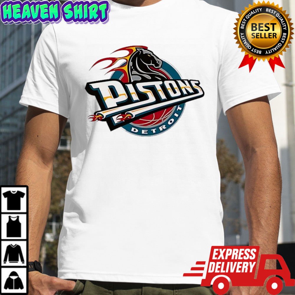 Detroit Pistons NBA fire horse Retro Logo shirt