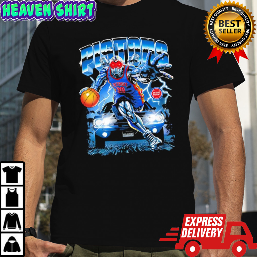 Detroit Pistons robotic jersey logo shirt