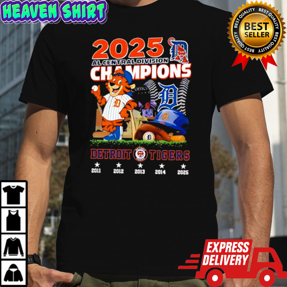 Detroit Tigers mascot 2025 AL Central Division Champions shirt