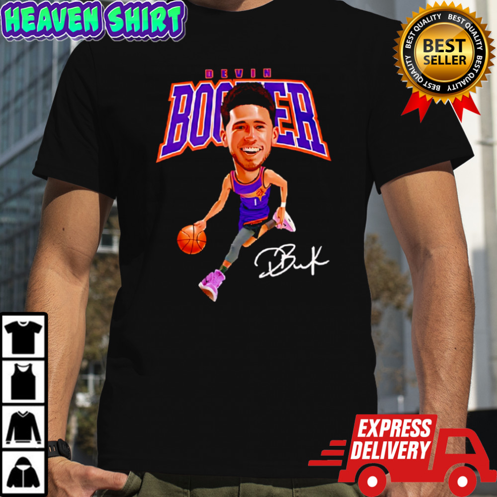 Devin Booker Phoenix Suns NBA signature cartoon shirt
