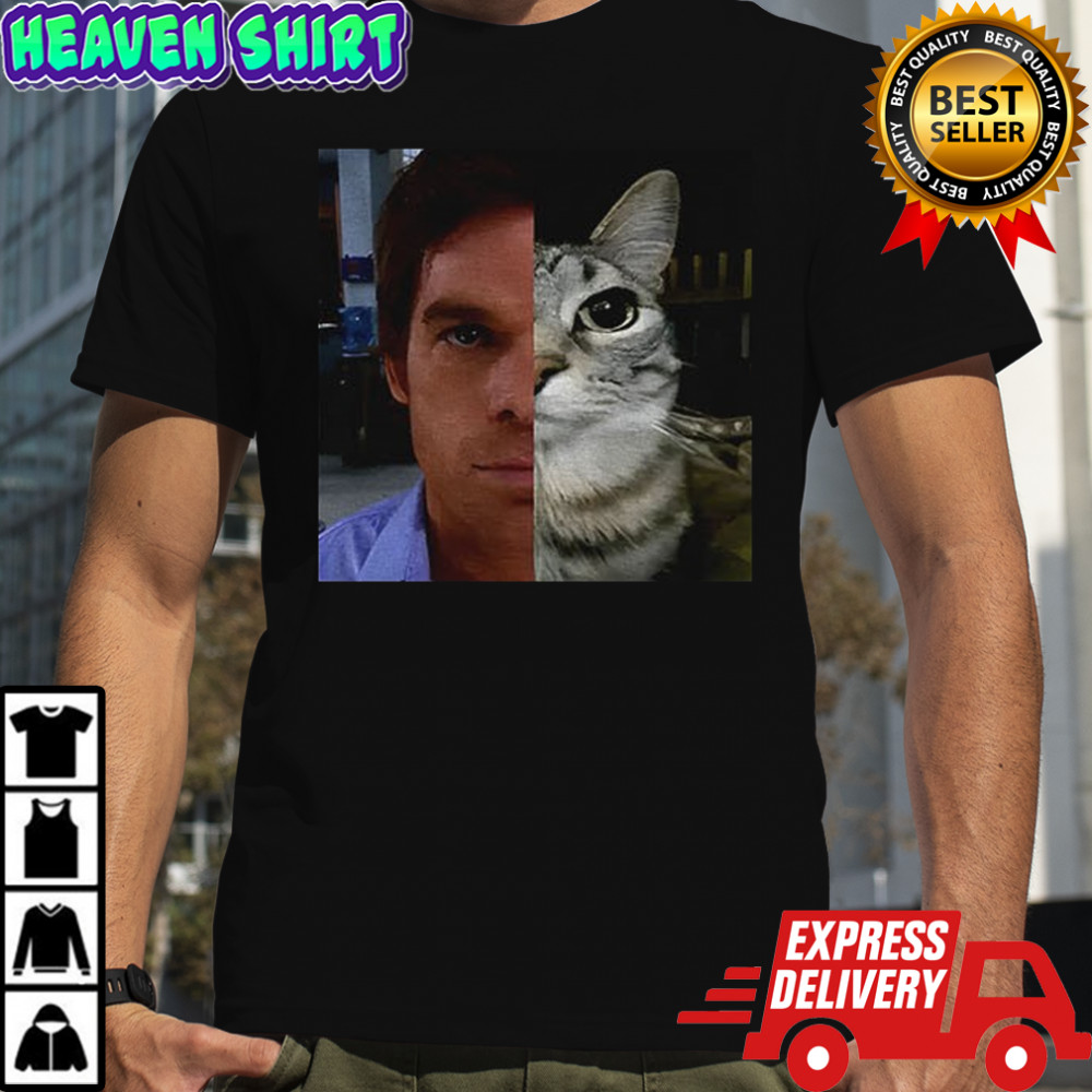 Dexter Morgan Funny Cat half face shirt