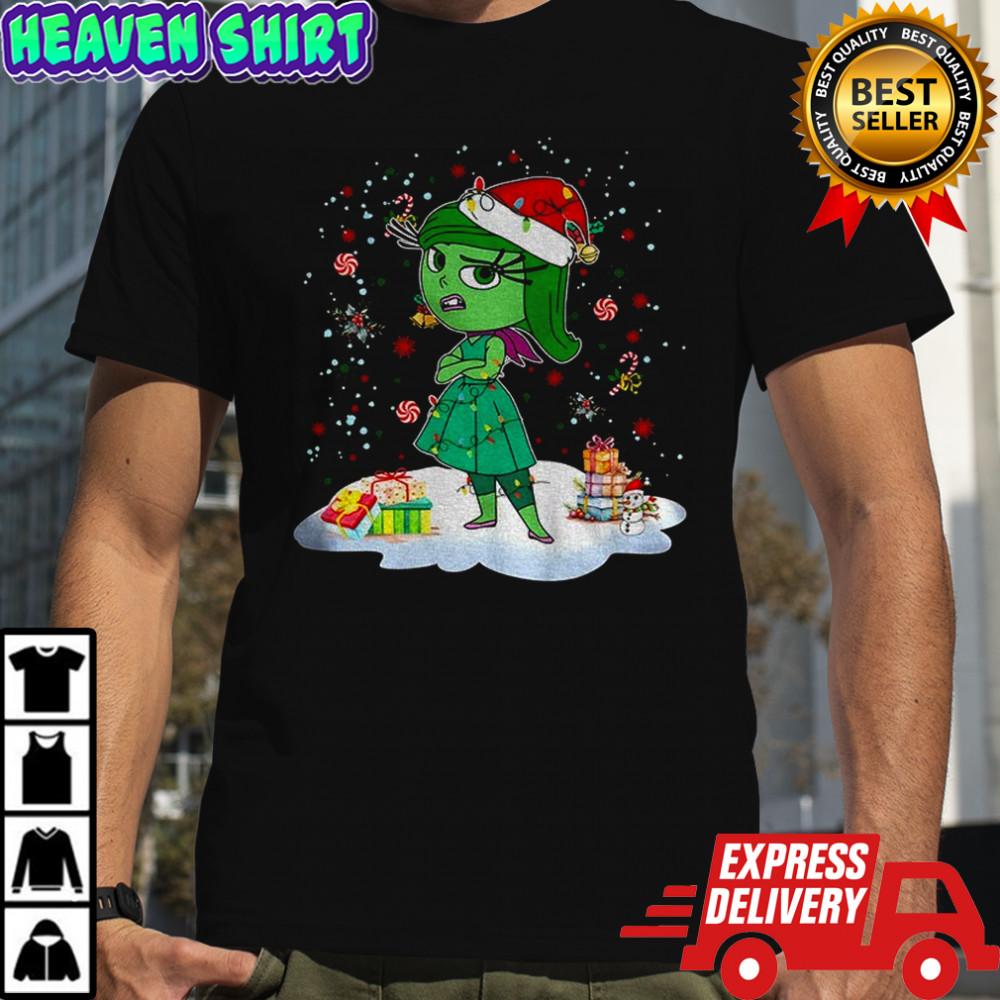 Disgust inside out disney anxiety ennui joy fear xmas light Merry Christmas shirt
