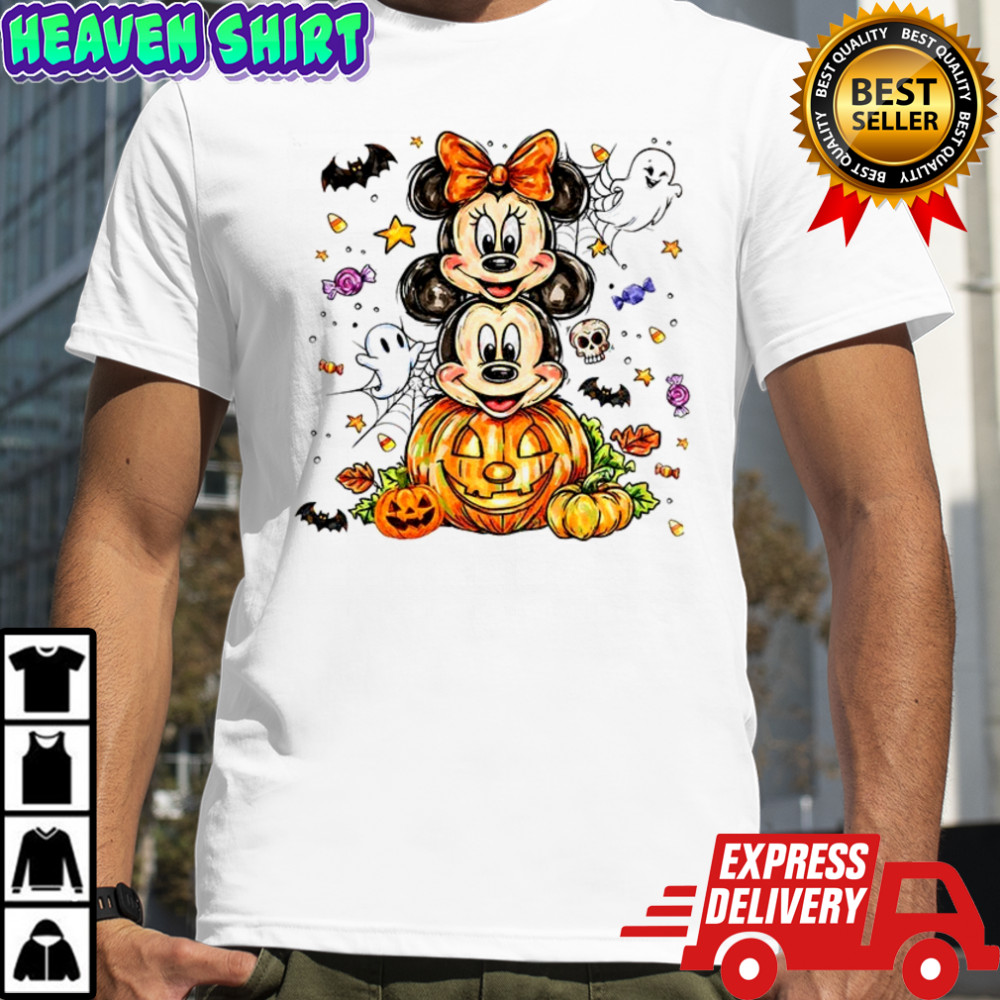 Disney Mickey mouse pumpkin ghost Halloween shirt