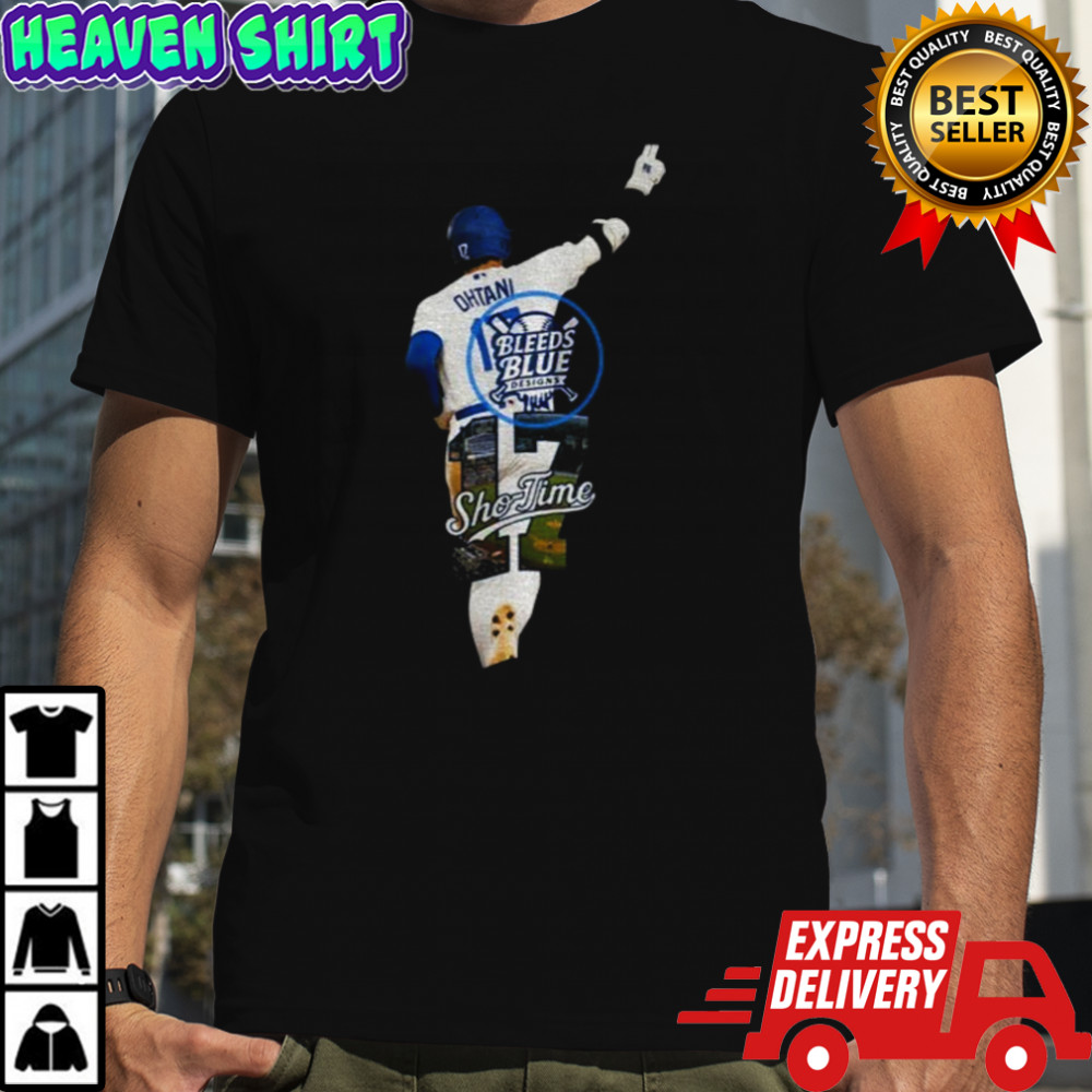 Dodgers Shohei Ohtani Sho-Time bleeds blue shirt