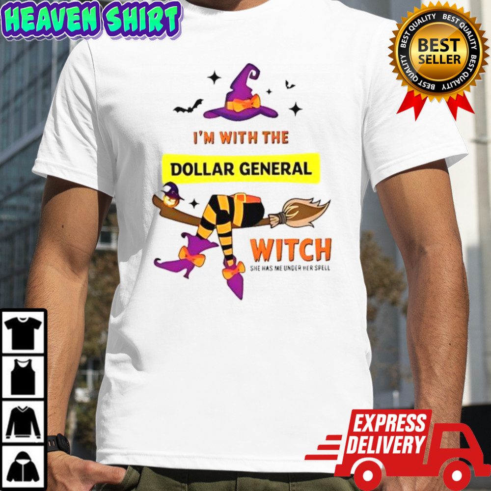 Dollar General I’m With The Witch She Has Me Under Her Spell Halloween T-Shirt