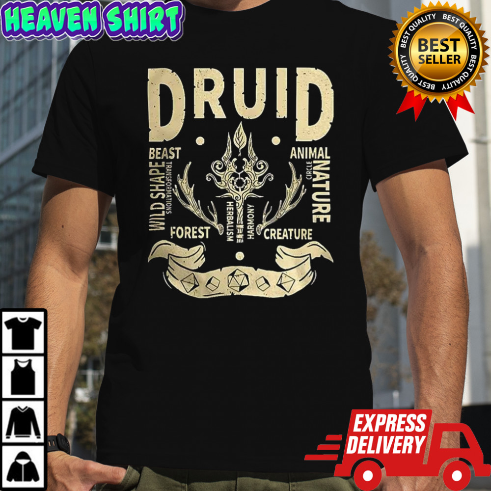 Druid Grunge Dungeons and Dragons shirt