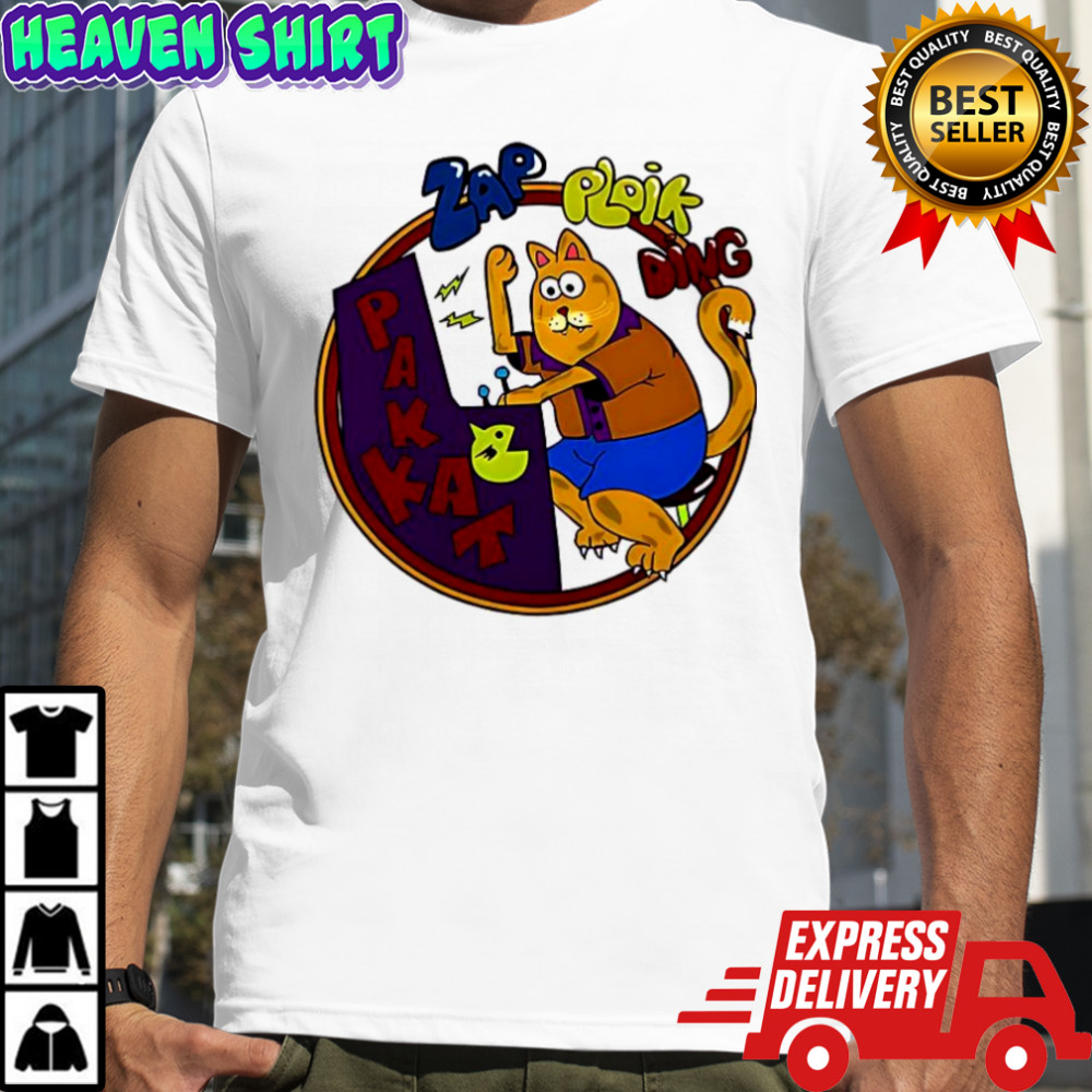 Dustin Zap Ploik Ding Pakkat cat playing arcade game shirt