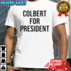 Emma Thompson wearing Colbert For President shirt