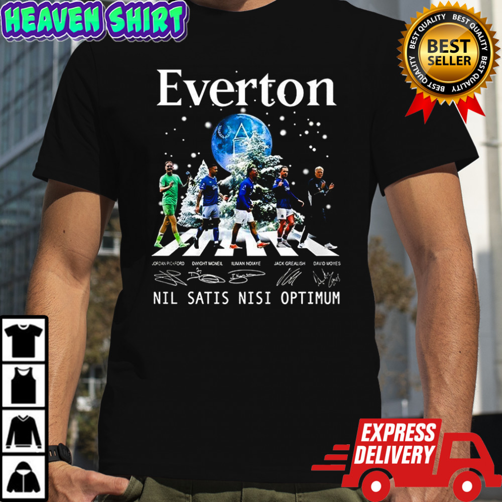 Everton Nil Satis Nisi Optimum player across the street signature Christmast shirt