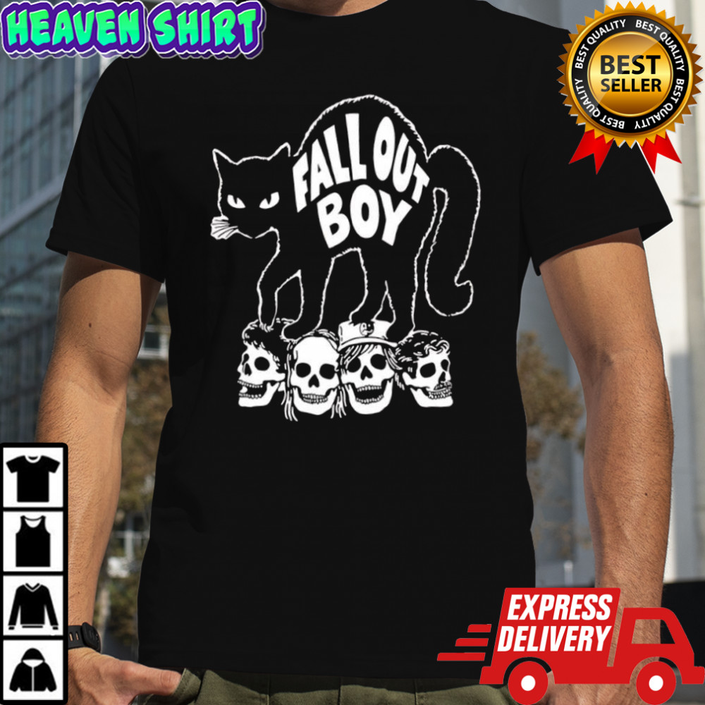 Fall Out Boy Black Cat Skull Nurse graphic shirt
