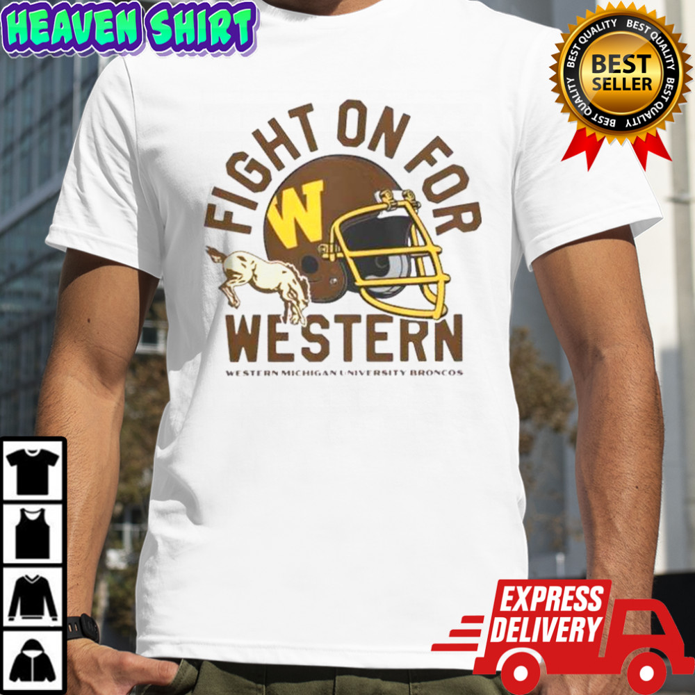Fight On For Western Michigan Broncos Football 1980s Helmet T-Shirt