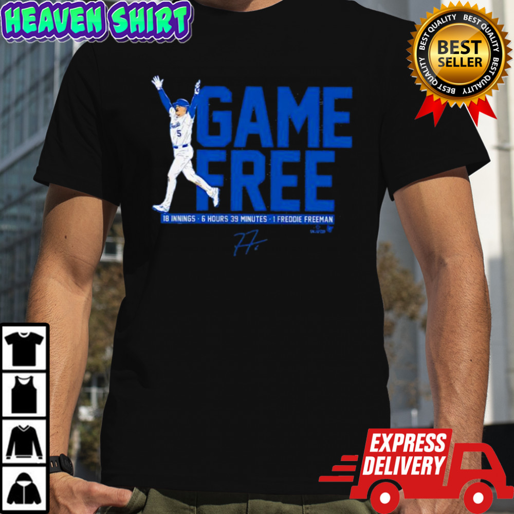 Freddie Freeman Game Free 18 innings 6 hours 39 minutes signature shirt