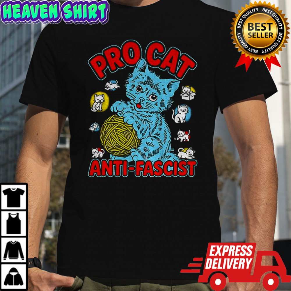 Funny cat meme pro cat anti fascist shirt