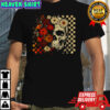 Funny skull checkered skeleton floral spooky season Halloween shirt