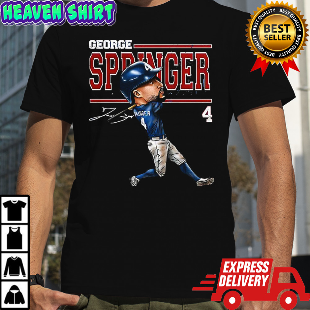 George Springer Toronto Blue Jays baseball 2025 number 4 cartoon signature shirt