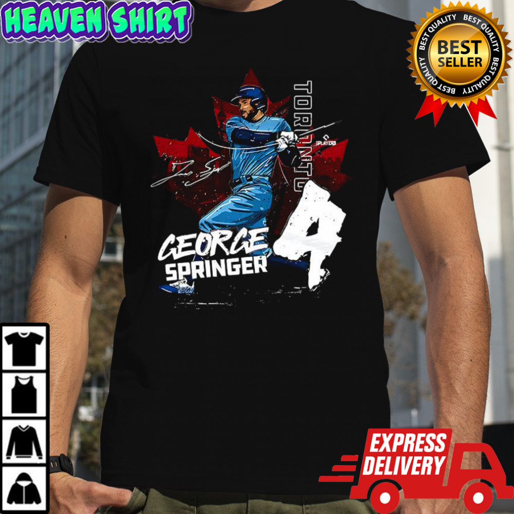 George Springer Toronto Blue Jays baseball 2025 State number 4 cartoon signature shirt