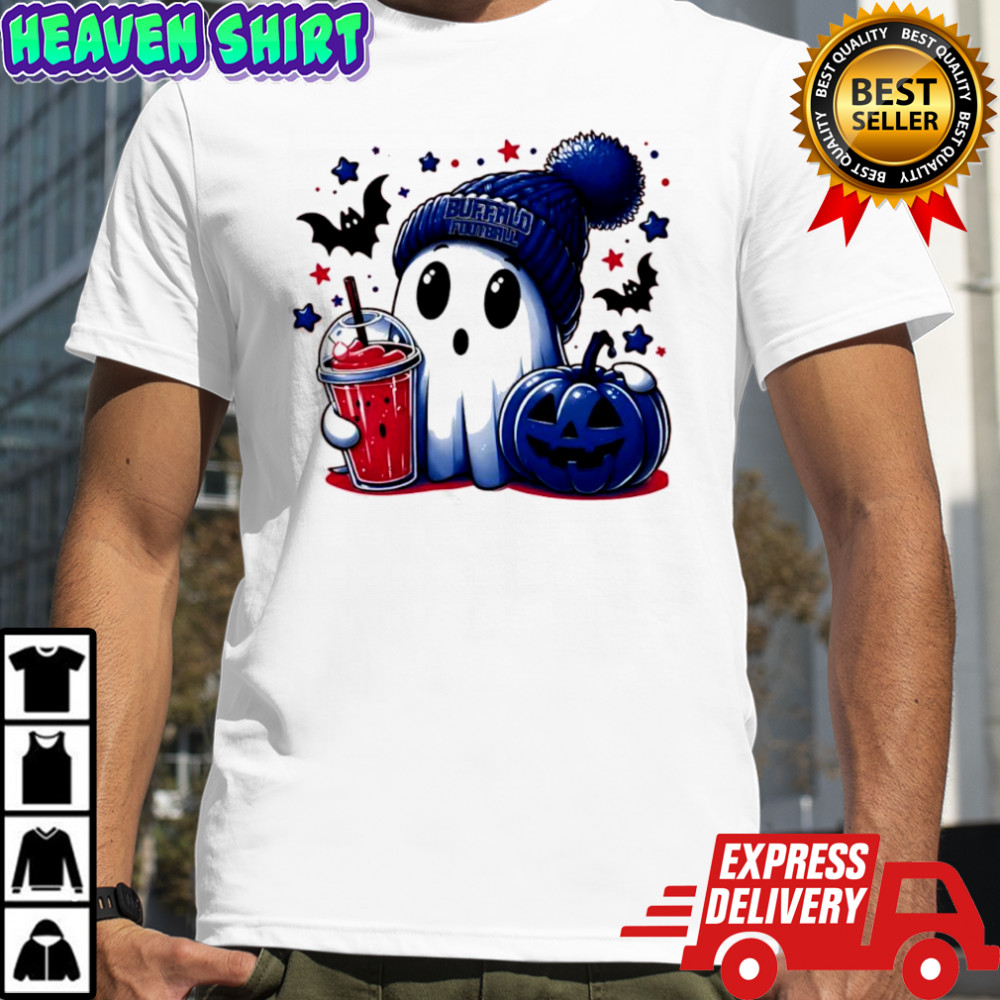Ghost Halloween x Buffalo Bills football beanie pumpkin bats shirt