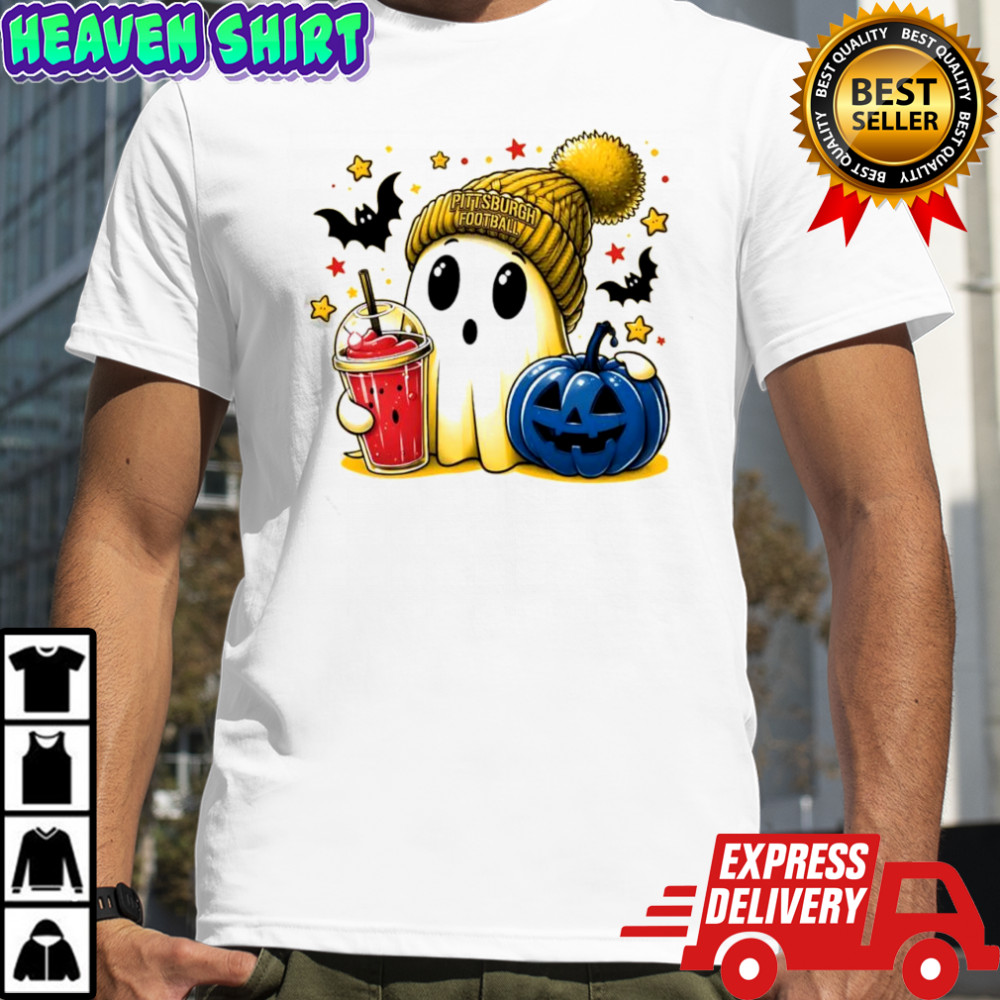 Ghost Halloween x Pittsburgh Steelers football beanie pumpkin bats shirt