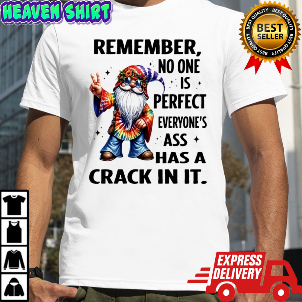 Gnome remember no one is perfect everyone’s ass has a crack in it shirt