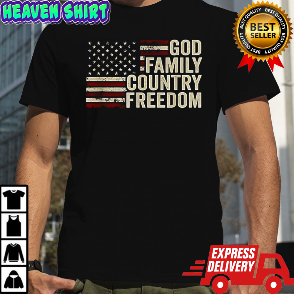 God Family Country Freedom flag shirt