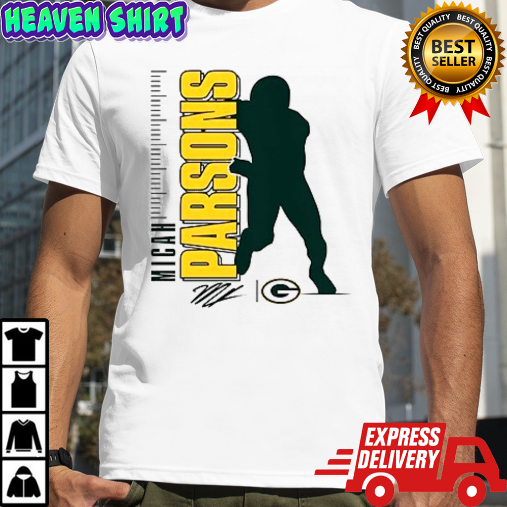 Green Bay Packers Micah Parsons yards silhouette signature shirt