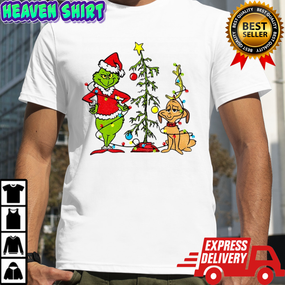 Grinch and Max dog Xmas Holiday Merry Christmas shirt