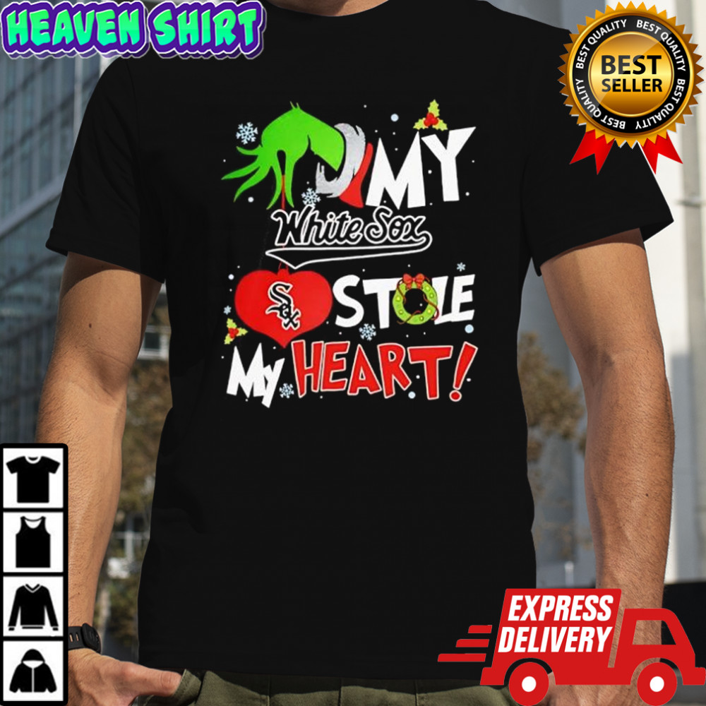 Grinch hand my chicago white sox stole my heart Christmas shirt