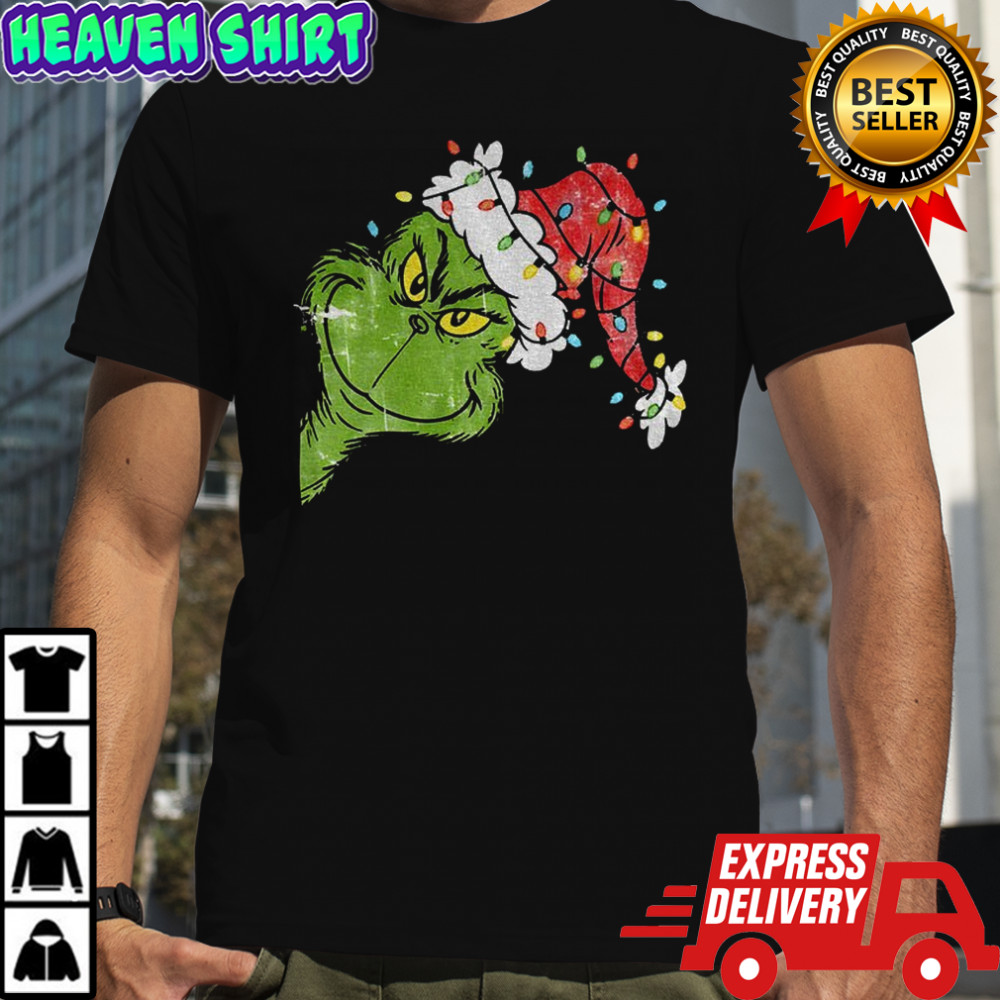 Grinch Santa hat Merry Christmas 2025 shirt