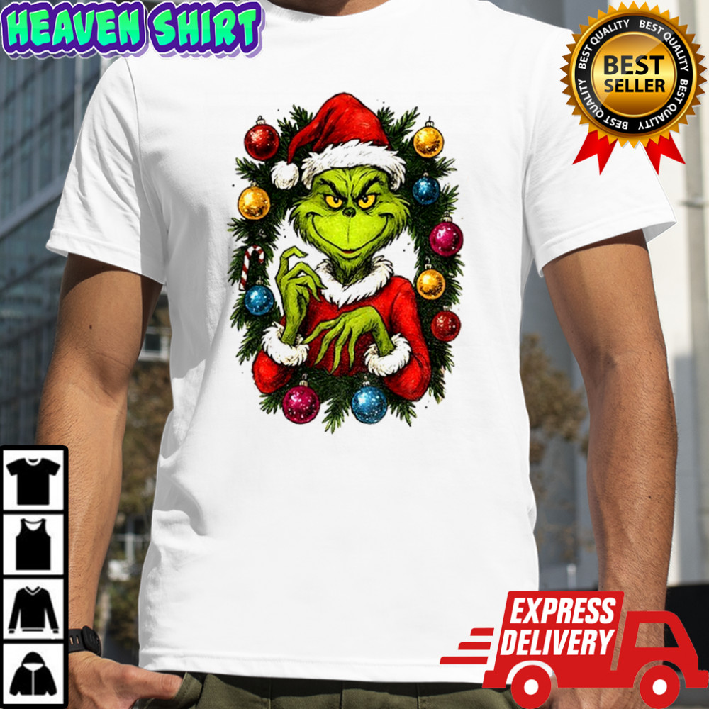 Grinch Santa hat Merry Christmas 2025 vintage shirt
