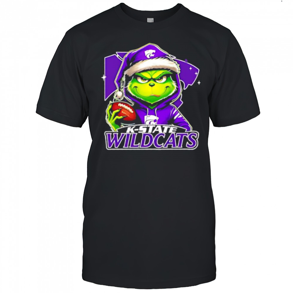 Grinch wearing with Kansas State Wildcats logo shirt